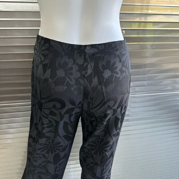 Lolita Lempicka Premier Floral Black Pant Wide Leg Silk Small - Picture 6 of 10